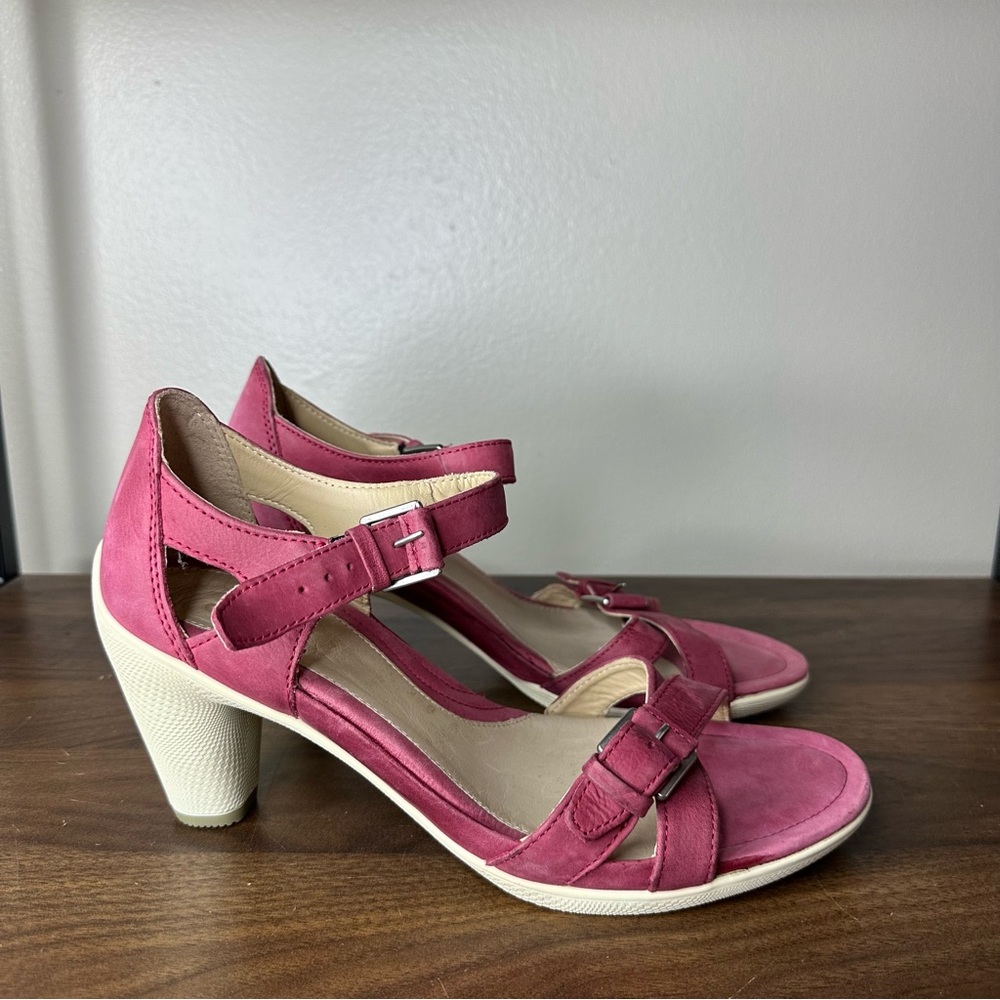 Women’s Pink Suede Ankle-Strap Heels